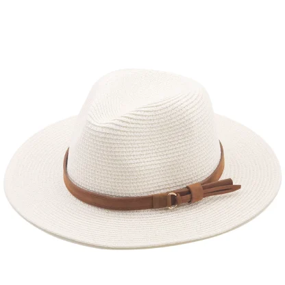 Casual Belted Band Straw Hats - Image 4