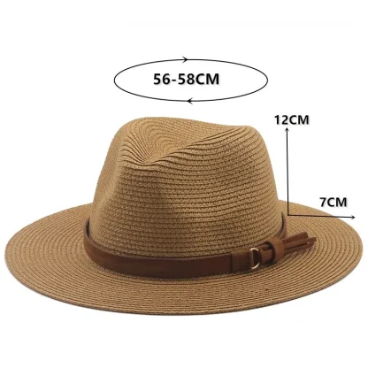 Casual Belted Band Straw Hats - Image 7