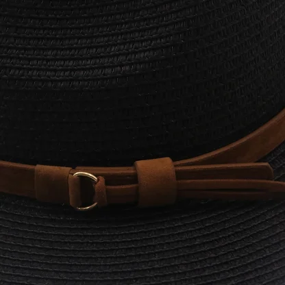 Casual Belted Band Straw Hats - Image 6
