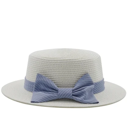 ﻿Boater Bowknot Band Straw Hats