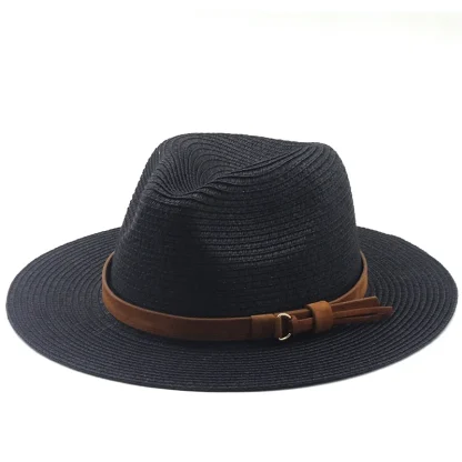Casual Belted Band Straw Hats - Image 5