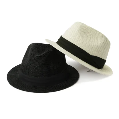 Fedora Short Brim Straw Hat - Image 7