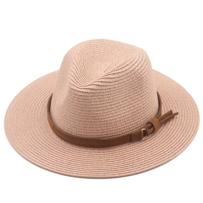 Casual Belted Band Straw Hats - Image 3