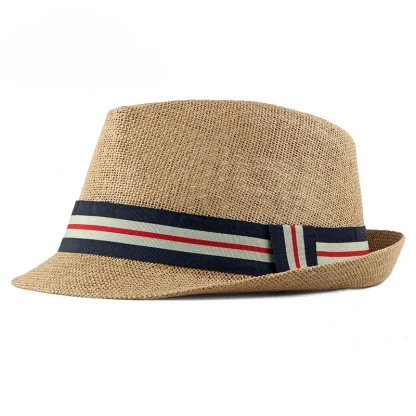 Striped Band Casual Straw Hats - Image 3