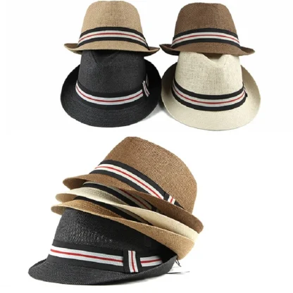 Striped Band Casual Straw Hats - Image 6