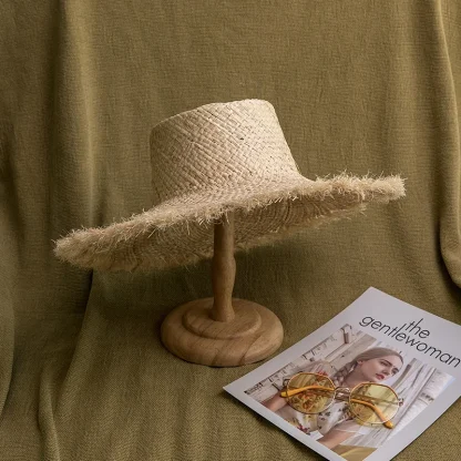 Casual Frayed Brim Straw Hats - Image 4