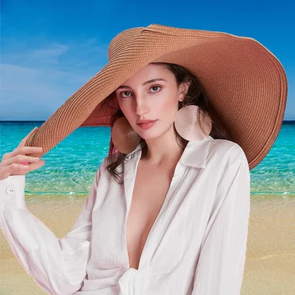 Foldable Large Brim Straw Hat