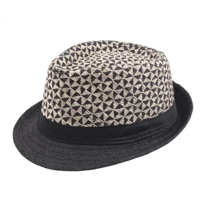 Retro Jazz Trilby Straw Hats - Image 3
