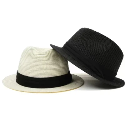 Fedora Short Brim Straw Hat - Image 6