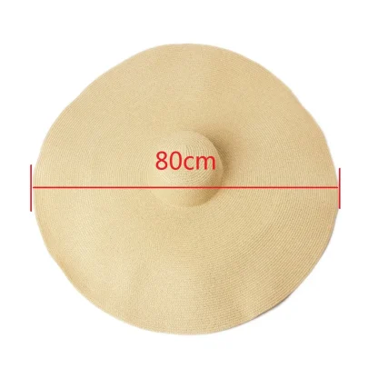 Oversized Brim Floppy Straw Hat - Image 7
