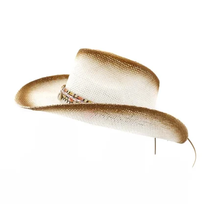 Stained Decor Cowboy Straw Hat - Image 3