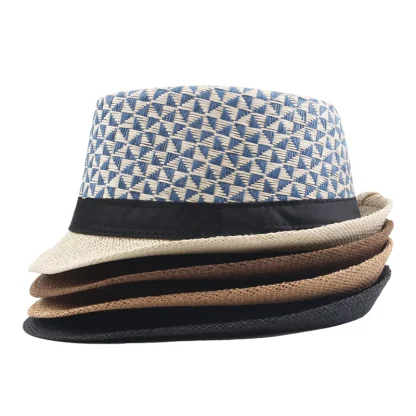 Retro Jazz Trilby Straw Hats - Image 5