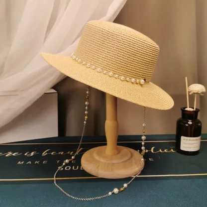 Beaded Boater Straw Hats - Image 5