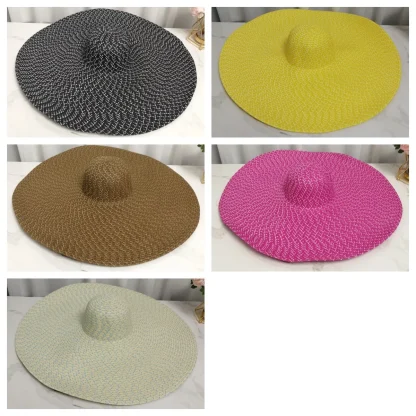 Foldable Large Brim Straw Hat - Image 6