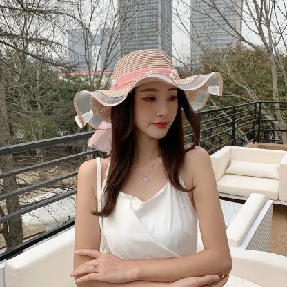 Wide Brim Wavy Straw Hats - Image 3