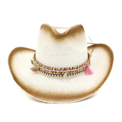 Stained Decor Cowboy Straw Hat - Image 2