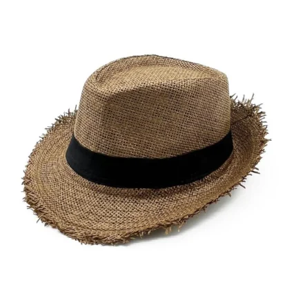 Trilby Frayed Edge Straw Hats
