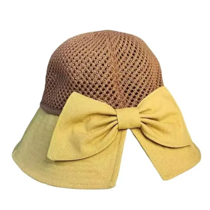 Chic Bowknot Bucket Straw Hat