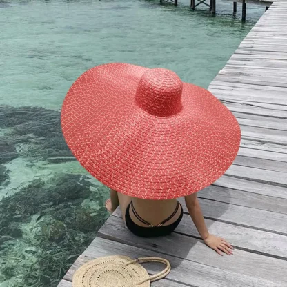 Foldable Large Brim Straw Hat - Image 4