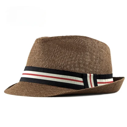 Striped Band Casual Straw Hats - Image 2