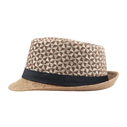 Retro Jazz Trilby Straw Hats - Image 2