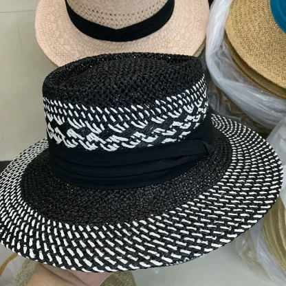 Elegant Two Tone Straw Hats - Image 5