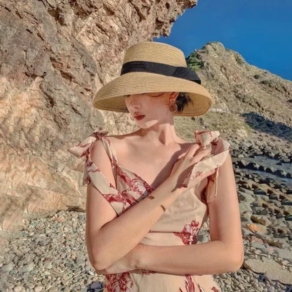 Classic Bow Bucket Straw Hats - Image 3