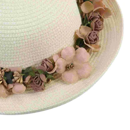 Chic Floral Band Straw Hat - Image 6
