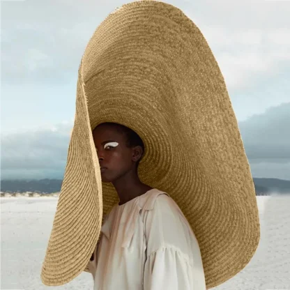 Oversized Brim Floppy Straw Hat - Image 5