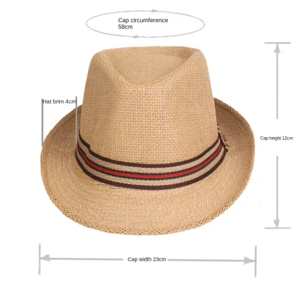 Trilby Striped Band Straw Hats - Image 7