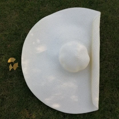 Foldable Large Brim Straw Hat - Image 5