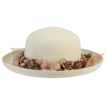 Chic Floral Band Straw Hat - Image 5