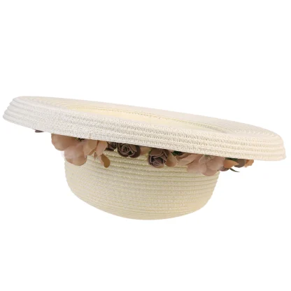 Chic Floral Band Straw Hat - Image 2