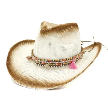 Stained Decor Cowboy Straw Hat