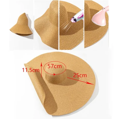 Ultra Wide Brim Straw Hat - Image 6