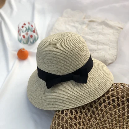 Classic Bow Bucket Straw Hats - Image 5