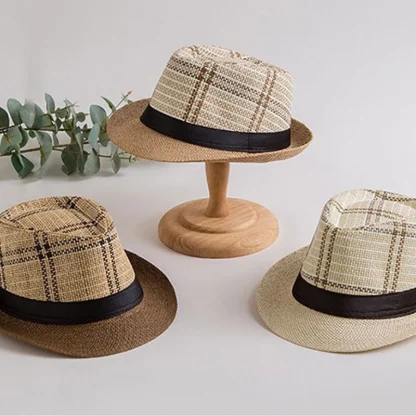 Breathable Striped Straw Hats - Image 3