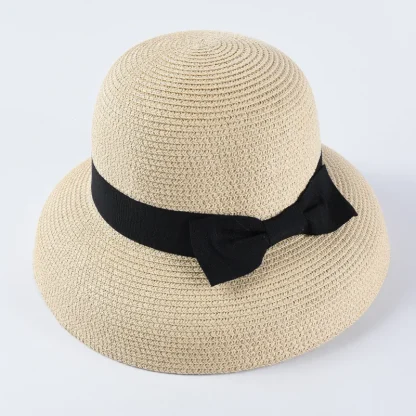 Classic Bow Bucket Straw Hats