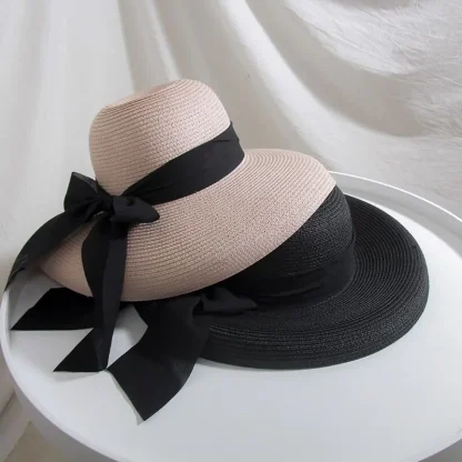 Chic Wide Brim Straw Hat - Image 4
