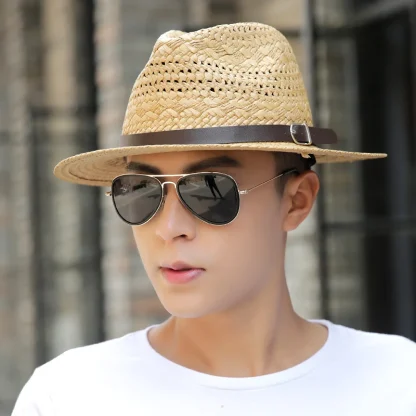Belted Band Fedora Straw Hat