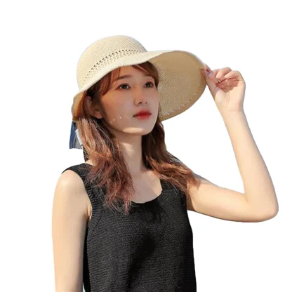 Wide Brim Sun Visor Straw Hats - Image 3