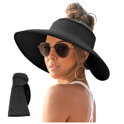 Foldable Visor Straw Hats - Image 3