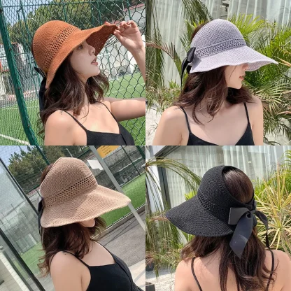 Large Brim Sun Visor Straw Hats - Image 6