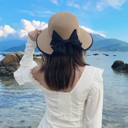 Chic Bowknot Decor Straw Hat