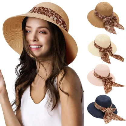 Chic Bowknot Band Straw Hats - Image 6