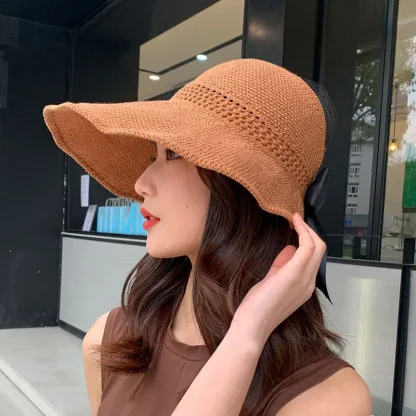 Large Brim Sun Visor Straw Hats - Image 2