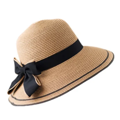 Casual Bowknot Band Straw Hats - Image 2