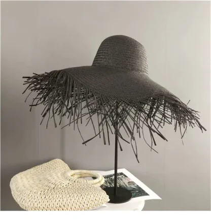 Frayed Wide Brim Straw Hats - Image 7