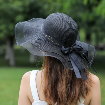 ﻿Chic Mesh Trim Straw Hats - Image 5