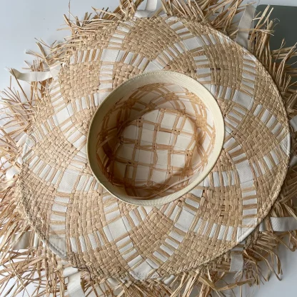 Frayed Wide Brim Straw Hats - Image 3